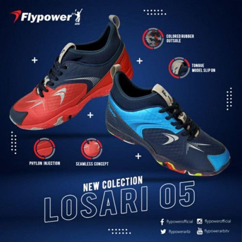 sepatu Badminton Flypower Losari 05 - Losari 5 Original