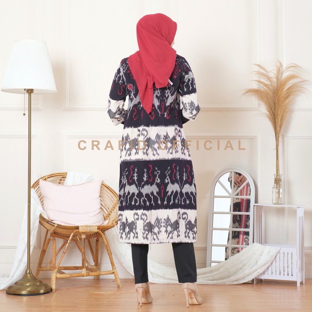 CRAFID HARA Long Cardigan Full Tenun 5 Motif