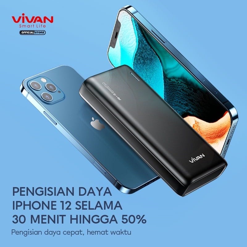 A_    VIVAN VPB-A20 20.000mah Powerbank 22.5W Quick Charge 3.0 Power Bank