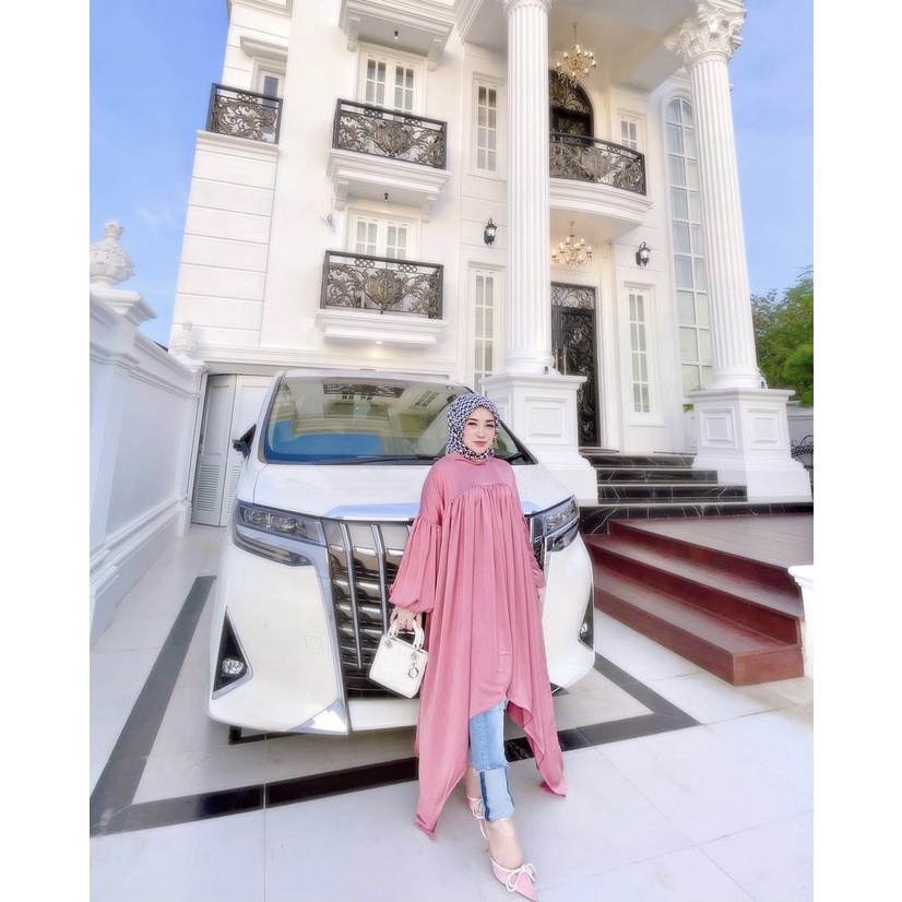 Long Tunik Asimetris Shella / Atasan Tunik Wanita Import Selebgram Terlaris