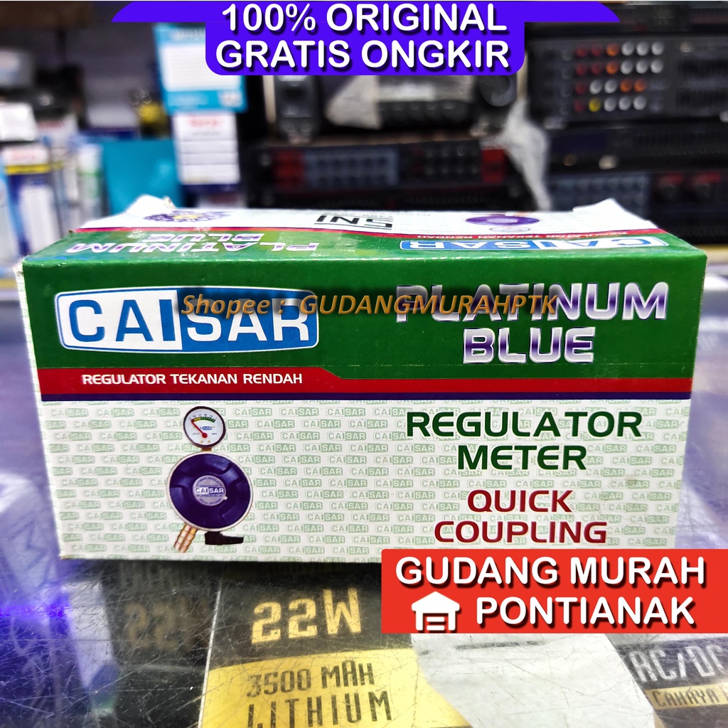 Regulator CAISAR Gas Quick Coupling Platinum Blue Regulator Anti bocor Full Besi pengunci tabung Kualitas bagus saingan starcam destec