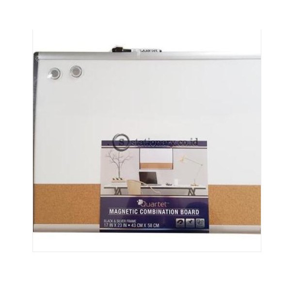 

Quartet Whiteboard Magnetik Combination Cork Board Arcframe 43cm X 58cm #79370