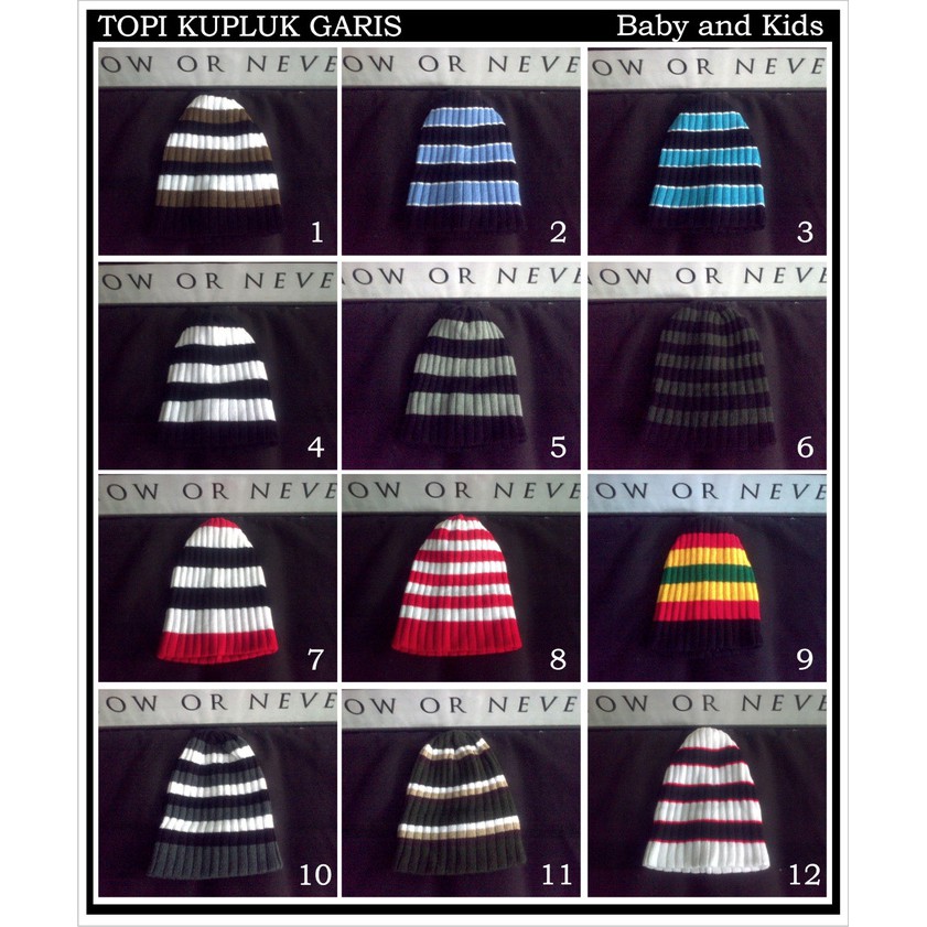 Topi anak gaul /     topi kupluk Anak Bayi dan Dewasa Polos Salur Beanie baby hat kid cap     ash