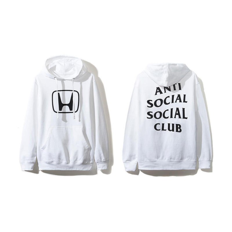 Hoodie H Anti Sosial Sosial Club Logo Black - White Premium