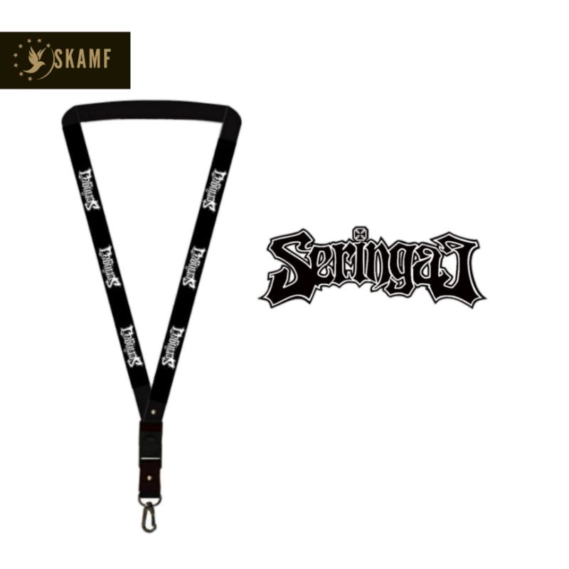 

lanyard gantungan SERINGAI band logo/kunci/tulisan/tali kartu nama/flashdisk/key/kartu nama/idcard dll
