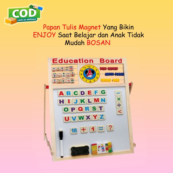 

(BISA COD) Papan Tulis Magnet Drawing Board Sempoa Alphabet Mainan Edukasi Anak - PAPAN EDUCATION