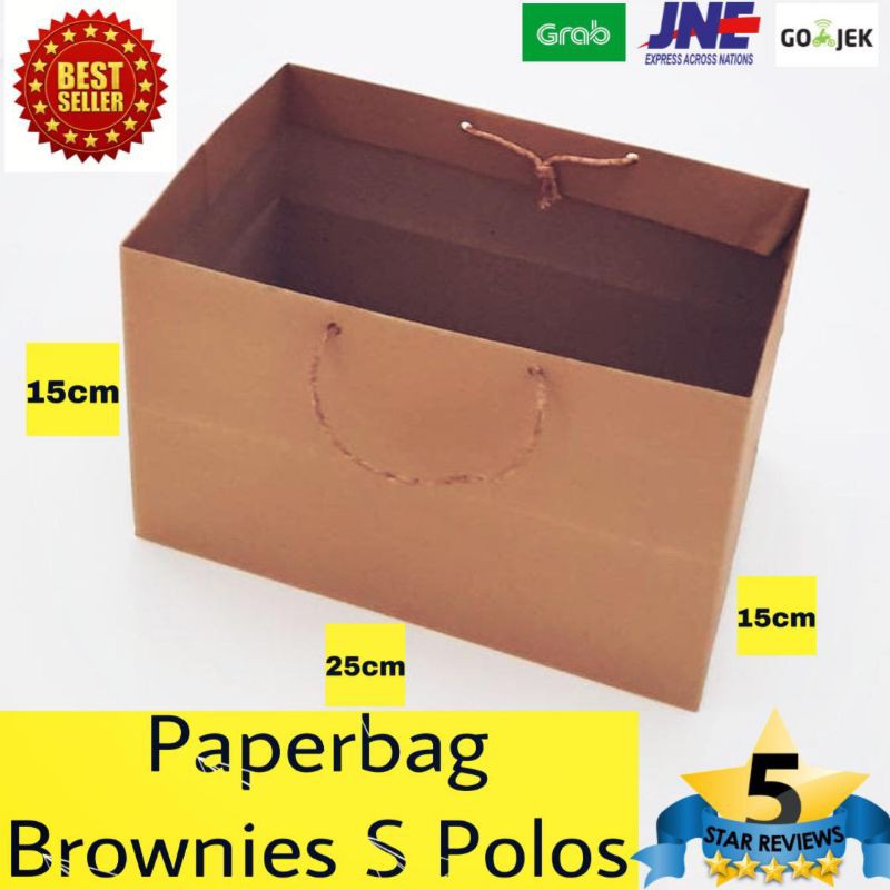 

Paperbag Brownies S polos 25x15x15 Goodie Bag Tas Kertas Tas Brownies Terlaris