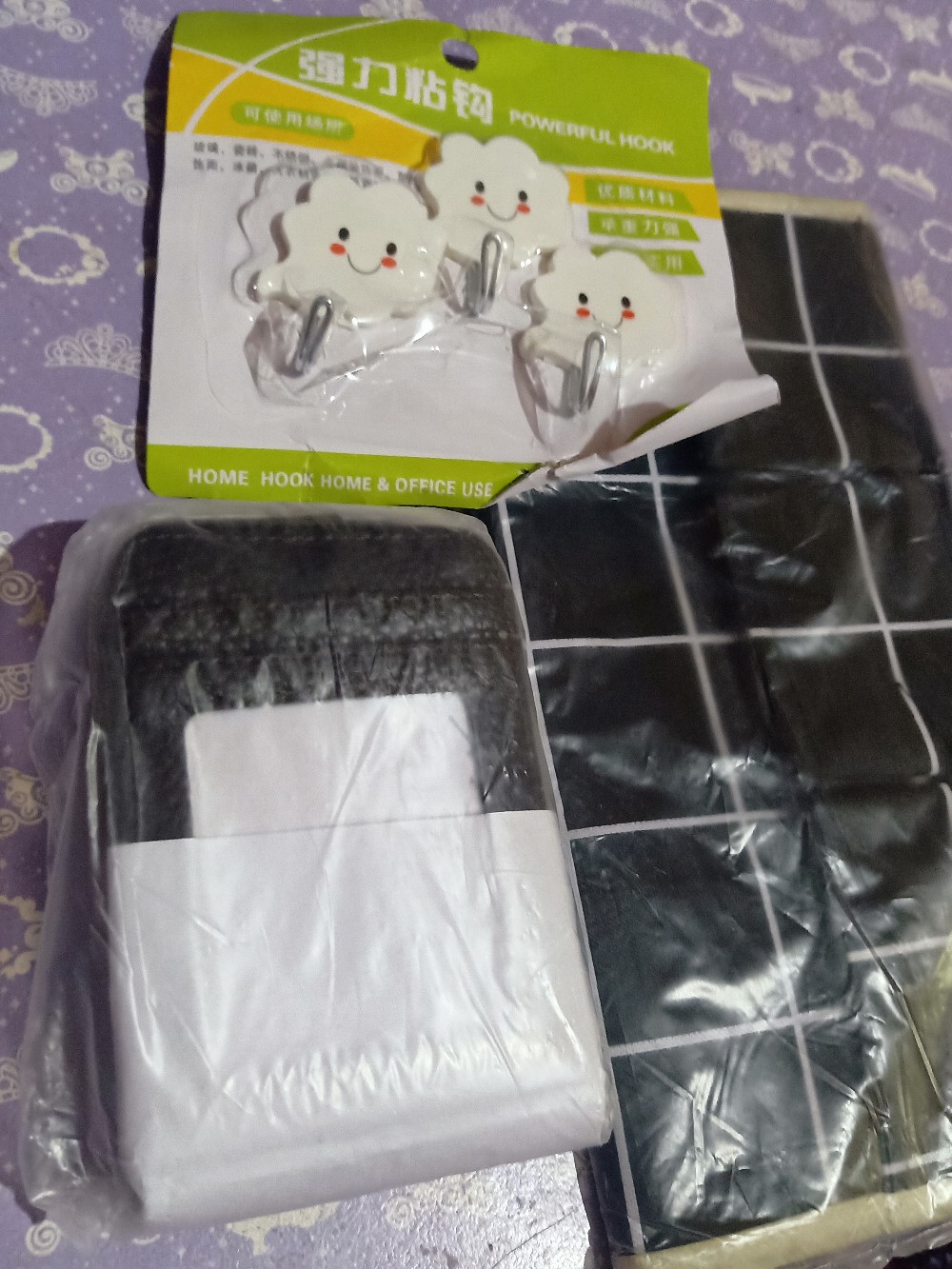 Gantungan Hook Barang Tempel Di Dinding Multifungsi 1 Set Isi 3 Awan01