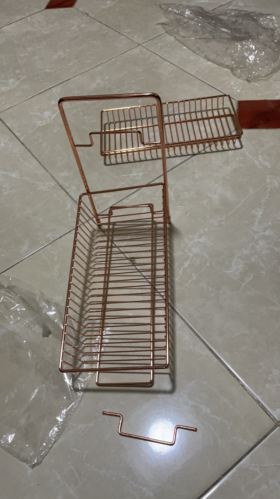 Rak Susun Rosegold Tingkat Serbaguna Peralatan Dapur Kosmetik Makeup Skincare Kamar Mandi Dua Lapis