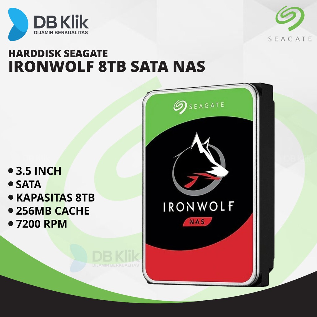 Harddisk HDD Seagate Ironwolf 8TB Sata 3,5” NAS