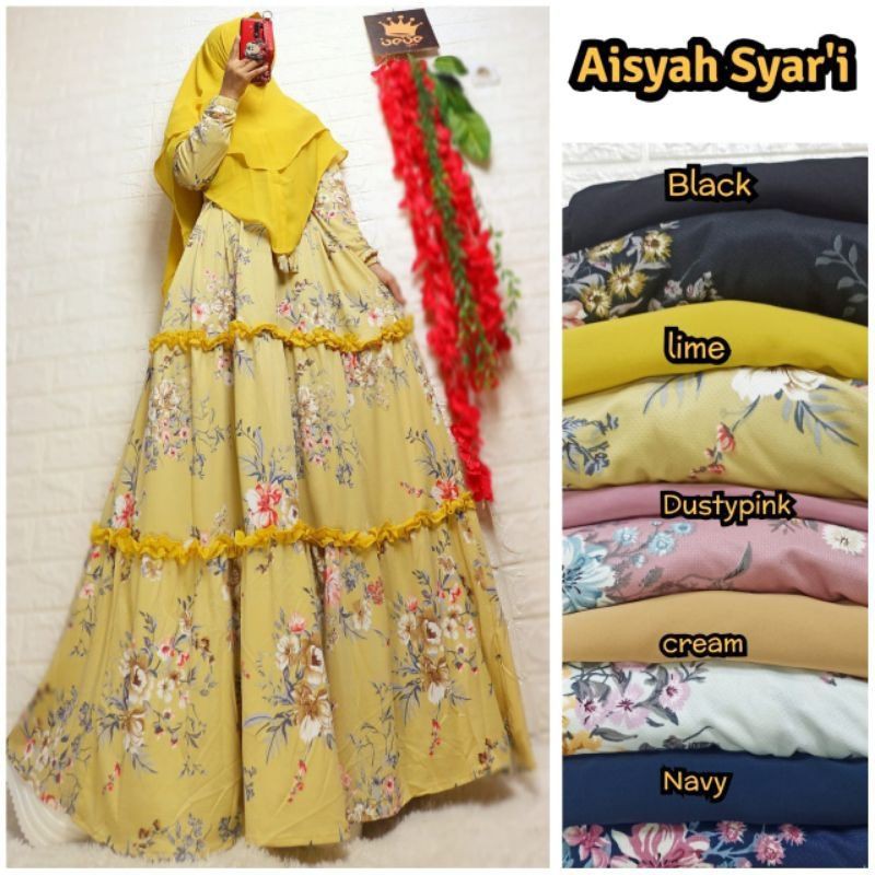 Gamis misbee set khimar ceruty|Gamis misbee motif