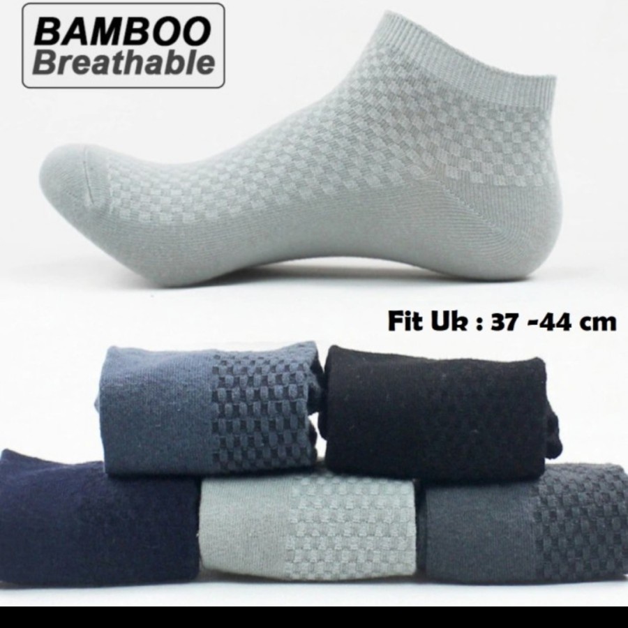Kaos Kaki Anti Bau Bakteri Serat Bambu Arang Charcoal Fiber Bamboo Set