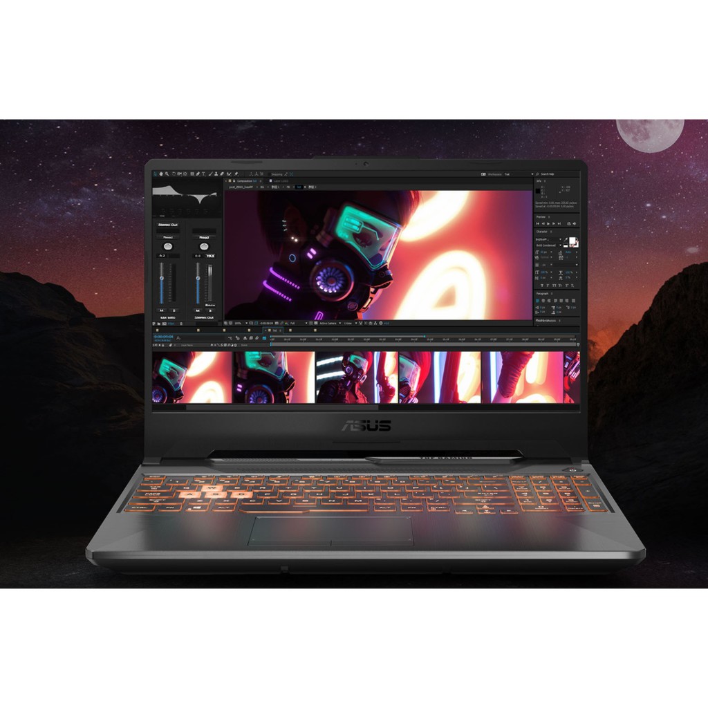 Asus TUF FX506IU-R766B7T AMD RYZEN R7-4800H RAM8GB SSD256GB+HDD1TB NVIDIA GTX-1660Ti-6GB WIN10 +OHS