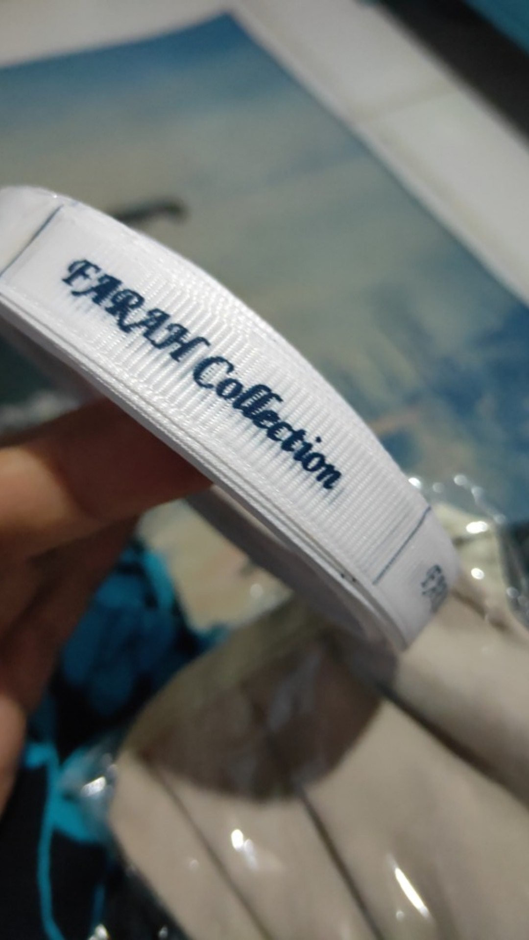 Sablon 1 W Lebel Baju Bahan Satin 2cm Pajang 18 Cm Jadi 200 Baju