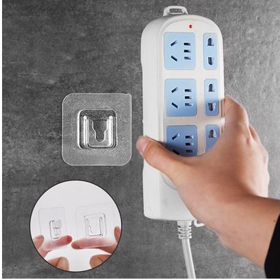 [ OBJ ] GANTUNGAN TEMPEL SOCKET HOOK TRANSPARAN 1 PASANG / GANTUNGAN PLUS MINUS DOUBLE TAPE SERBAGUNA