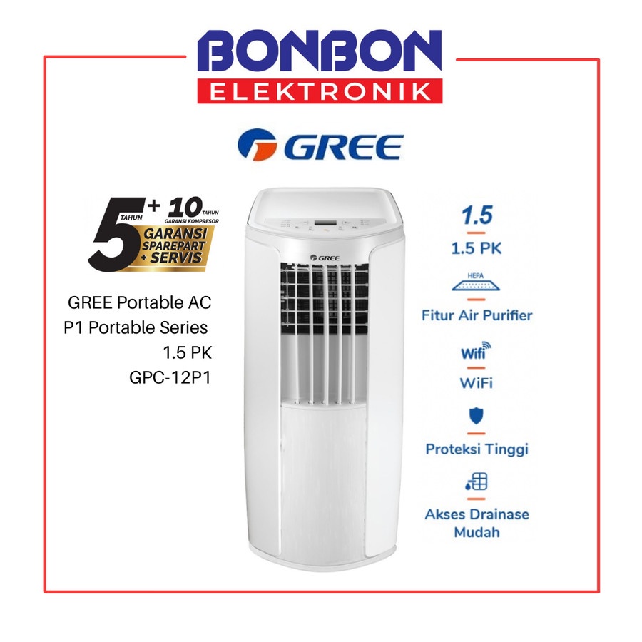 GREE AC Portable 1.5PK GPC-12P1 / 1.5 PK w/ Wifi Control GPC12P1