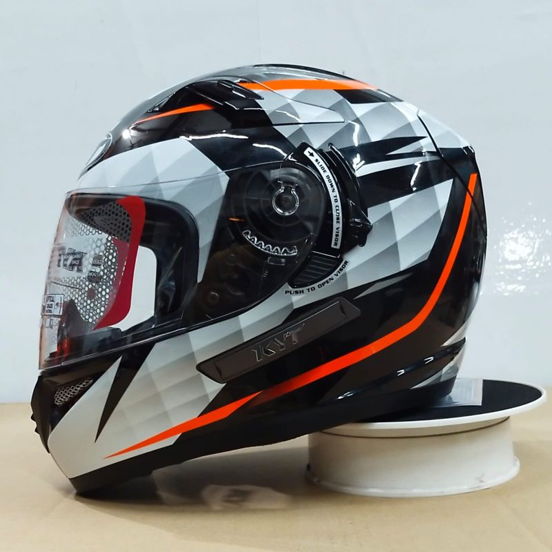 HELM KYT K2R PAKET GANTENG RED BULL(visor iridium) INCLUDE VISOR ORI-Diamond white sttdr
