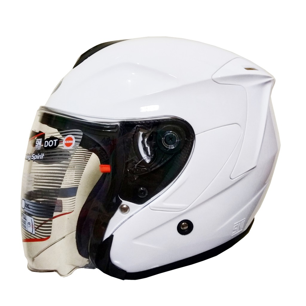 HELM INK HALF FACE DYNAMIC SOLID WHITE SINGLE VISOR ORIGINAL INK