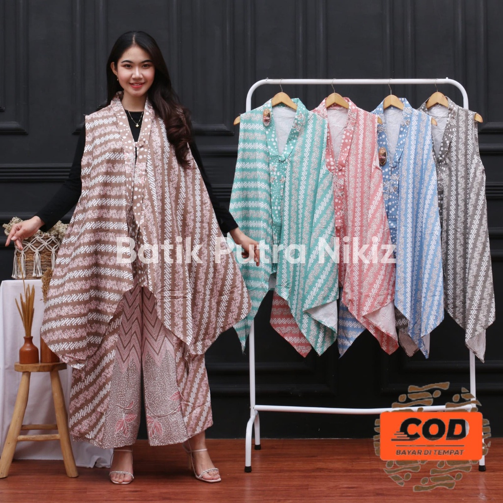 (COD) SETELAN OUTER YUKENSI  TANPA LENGAN KULOT LAYER TRENDY