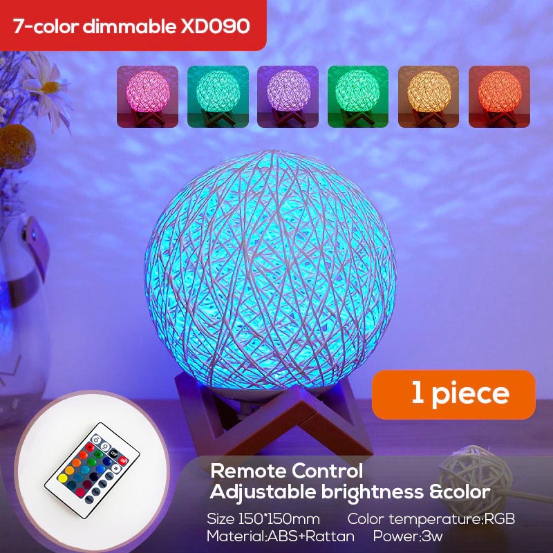 Lampu Tidur LED Dekorasi Bola Sepak Takraw Night Light 15 cm - XD090 - Multi-Color