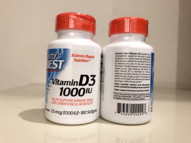 Promo Ori USA Doctor Best Vitamin D3 vit d3 1000 iu 180 Softgels Doctor best vit d3