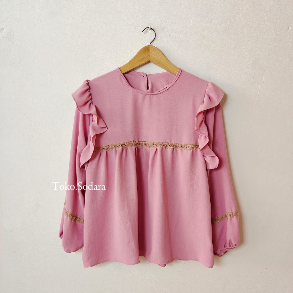 Blouse Aliena Crincle Motif Dada // Blouse wanita // Blouse Crincle Murah