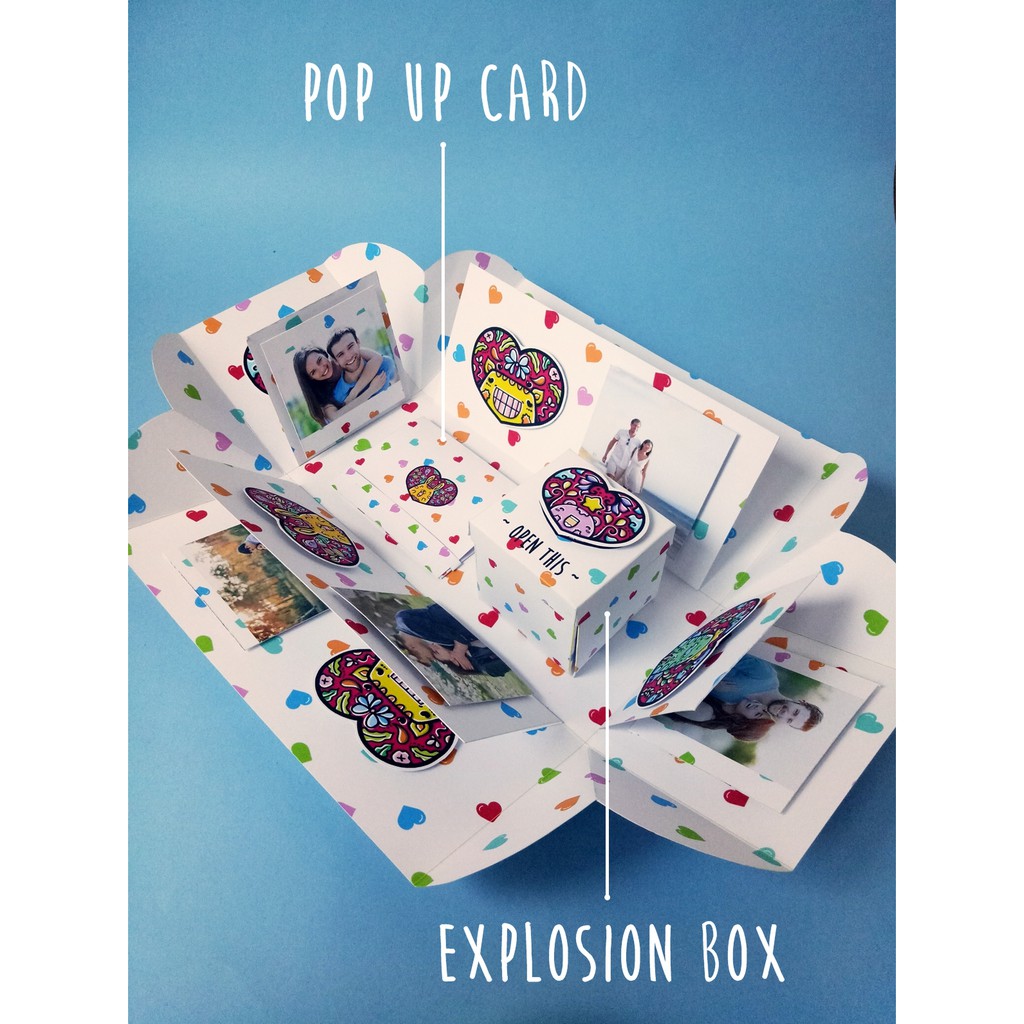 

Kotak Kado SUPER Explosion Box Hadiah Anniversary COLOR LOVE MONSTER Doodle Art