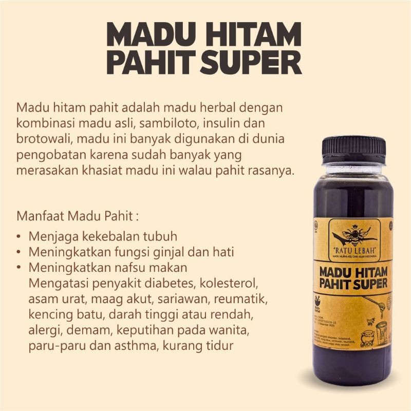 

madu hitam pahit super 250 ml