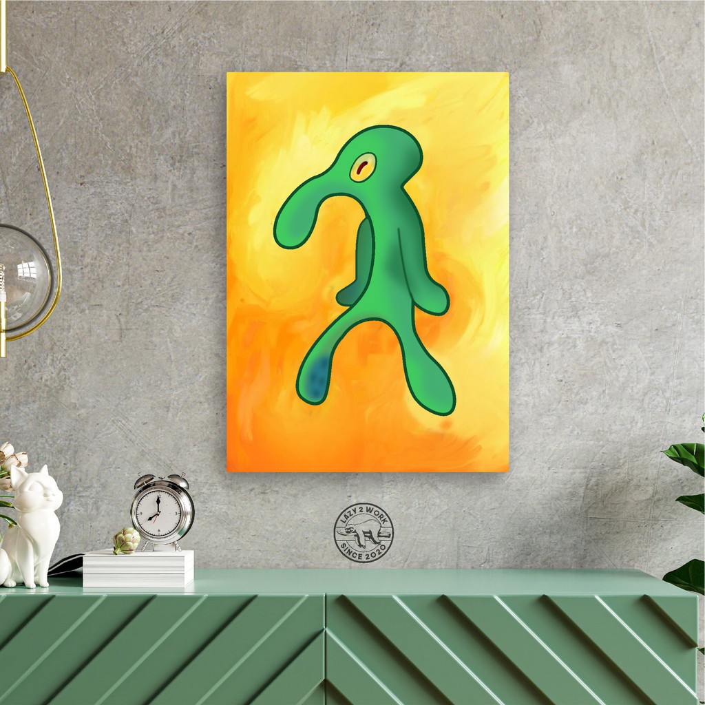 poster/walldecor Lukisan Squidward  Bold and Brash