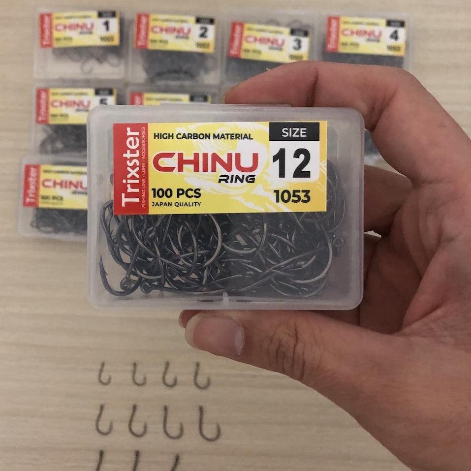 thqn Mata Kail Pancing TRIXSTER Chinu 1053 Ukuran Besar isi 100 pc Set Kail Carbon Alat Pancing Mura