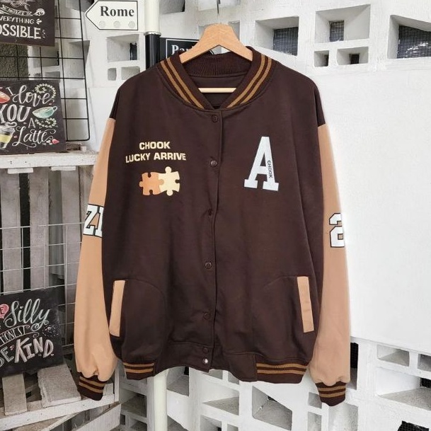 A chook XXL Jaket  Baseball Size Jumbo Oversize | Varsity Jaket Baseball Jumbo Oversize | Jaket Baseball Korean Style