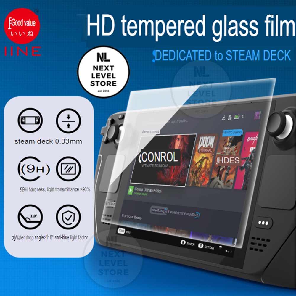 IINE L624 Tempered Glass Steam Deck Screen Protector Anti Blue Light SteamDeck