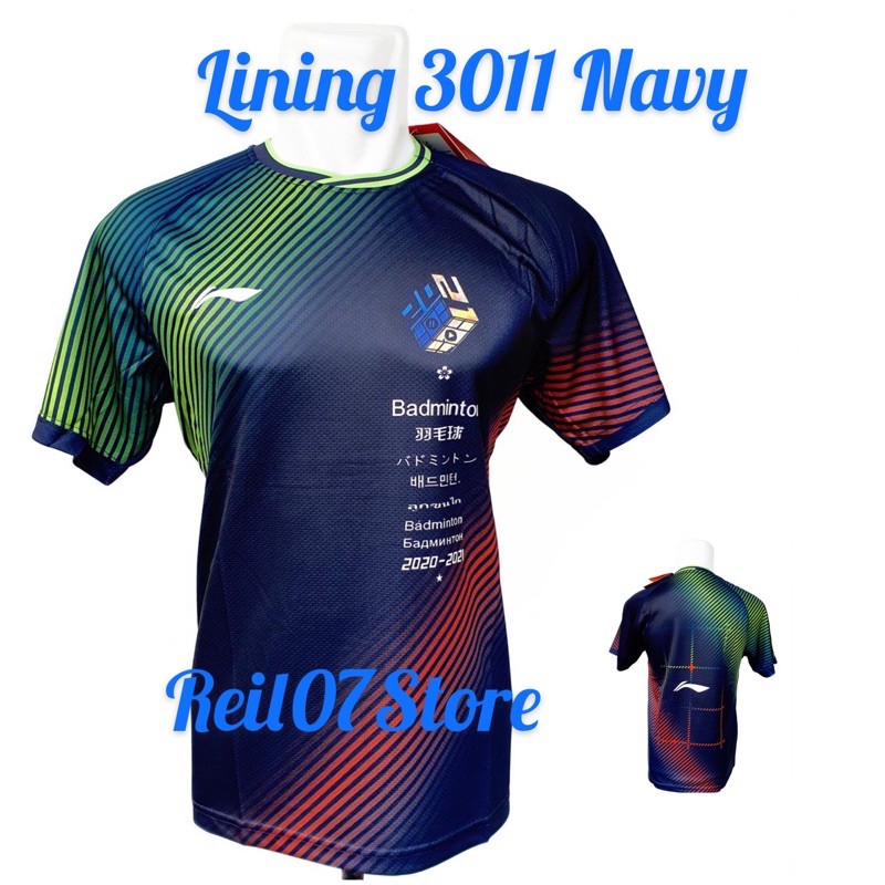 KAOS LINING IMPORT 3011 Navy KAOS BADMINTON KAOS BULUTANGKIS KAOS OLAHRAGA BAJU TENIS MEJA PINGPONG