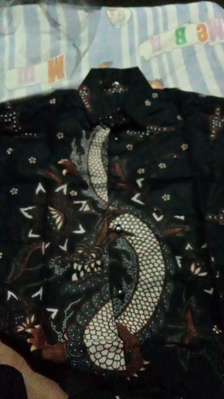 Baju Batik Couple Keluarga Gamis Batik Kemeja Panjang Dan Dua Anak Bisa Pisah Motif Naga Besar