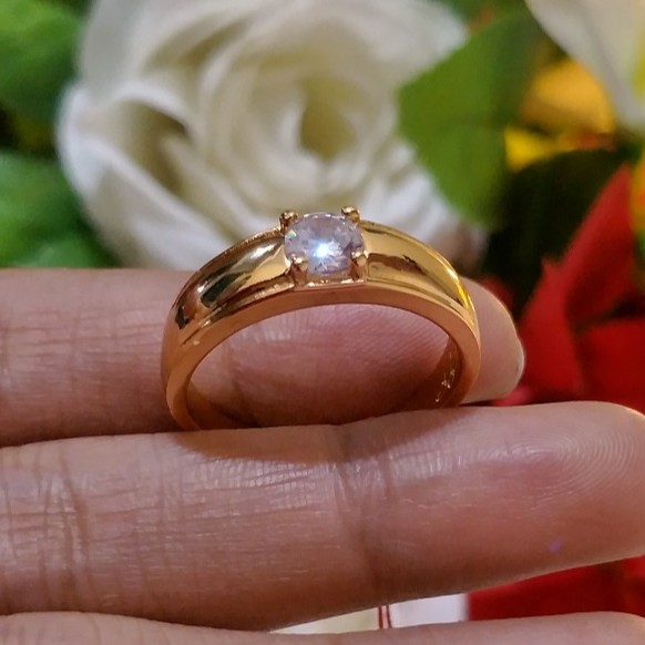 cincin mata satu kode 0014- set perhiasan xuping - set perhiasan lapis emas 22k