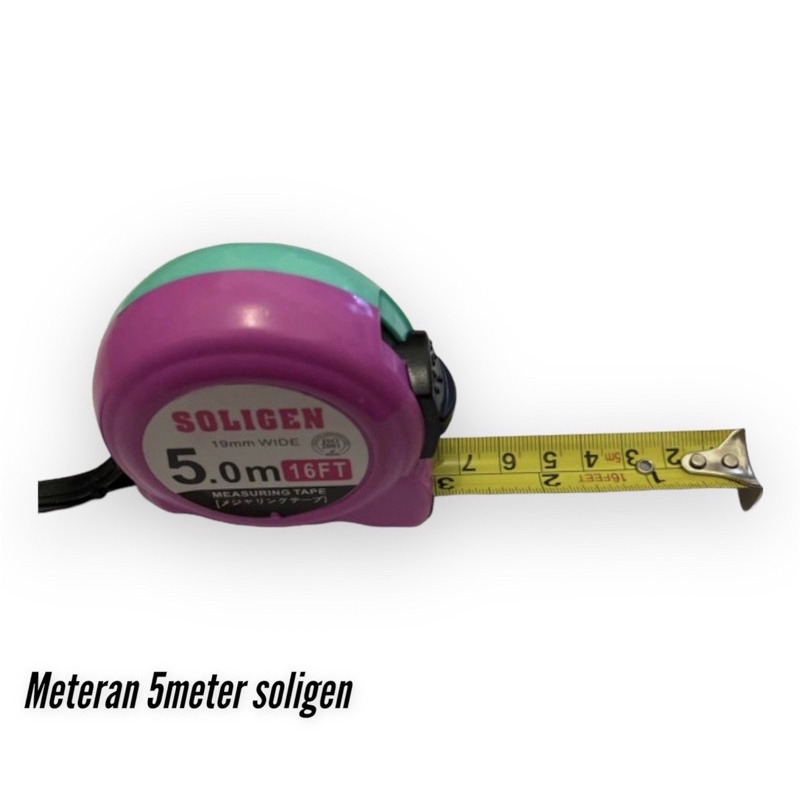 Meteran 5meter Soligen body plastik