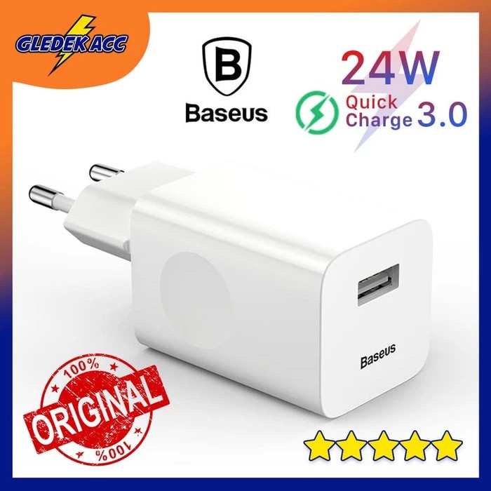 Baseus Charger Fast Charging 3.0 24W Original / Batok Charger Baseus