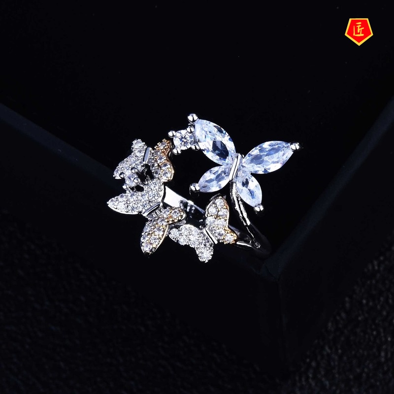 [Ready Stock]Exquisite Diamond Butterfly Ring Fashion Personality