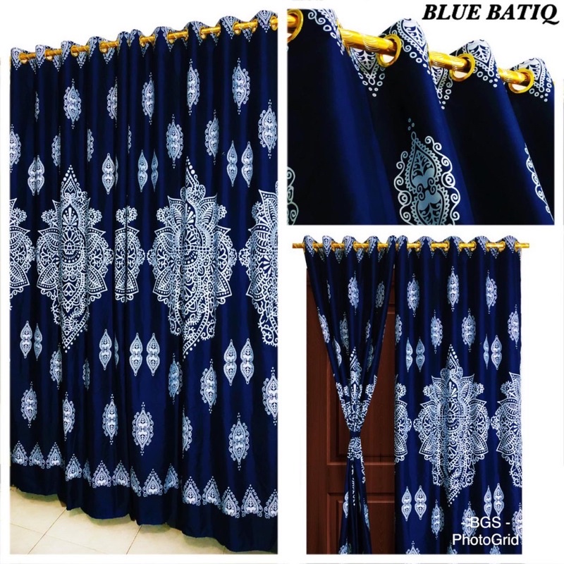 [ PINTU DAN JENDELA ] GORDEN SMOKRING MOTIF SULTAN COPRA NAVY