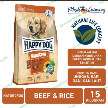 Happy Dog Naturcroq Beef Rice 15kg Freshpack Naturcroq Rind &amp; Reis