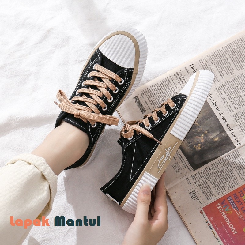 LM-0250 [ Bisa COD ] Sepatu Sneakers Canvas Wanita Original Import sytel Korea-Sepatu Canvas Wanita Import sytel Korea High Quality