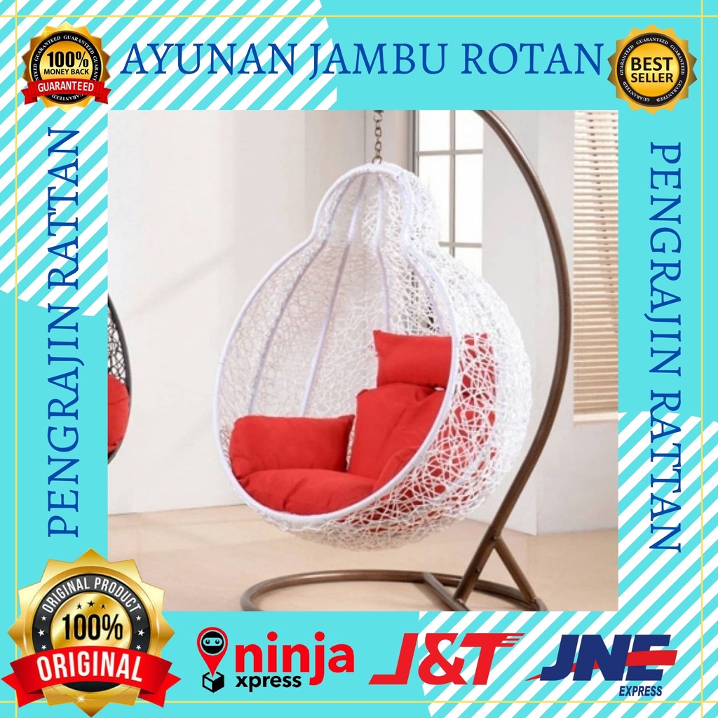 Kursi Ayunan Kursi Rotan Sintetis Gantung Anak anak Dewasa Malas Santai Halaman Nyaman Empuk Elegan 