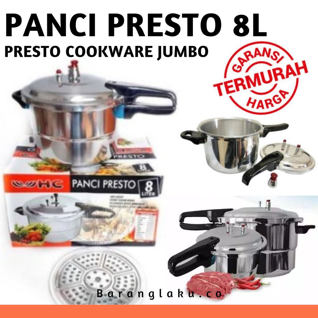 PANCI PRESTO JUMBO 8 LITER HC8L / PRESTO 8L HC PRESS COOKER WARE BG-158/160ST