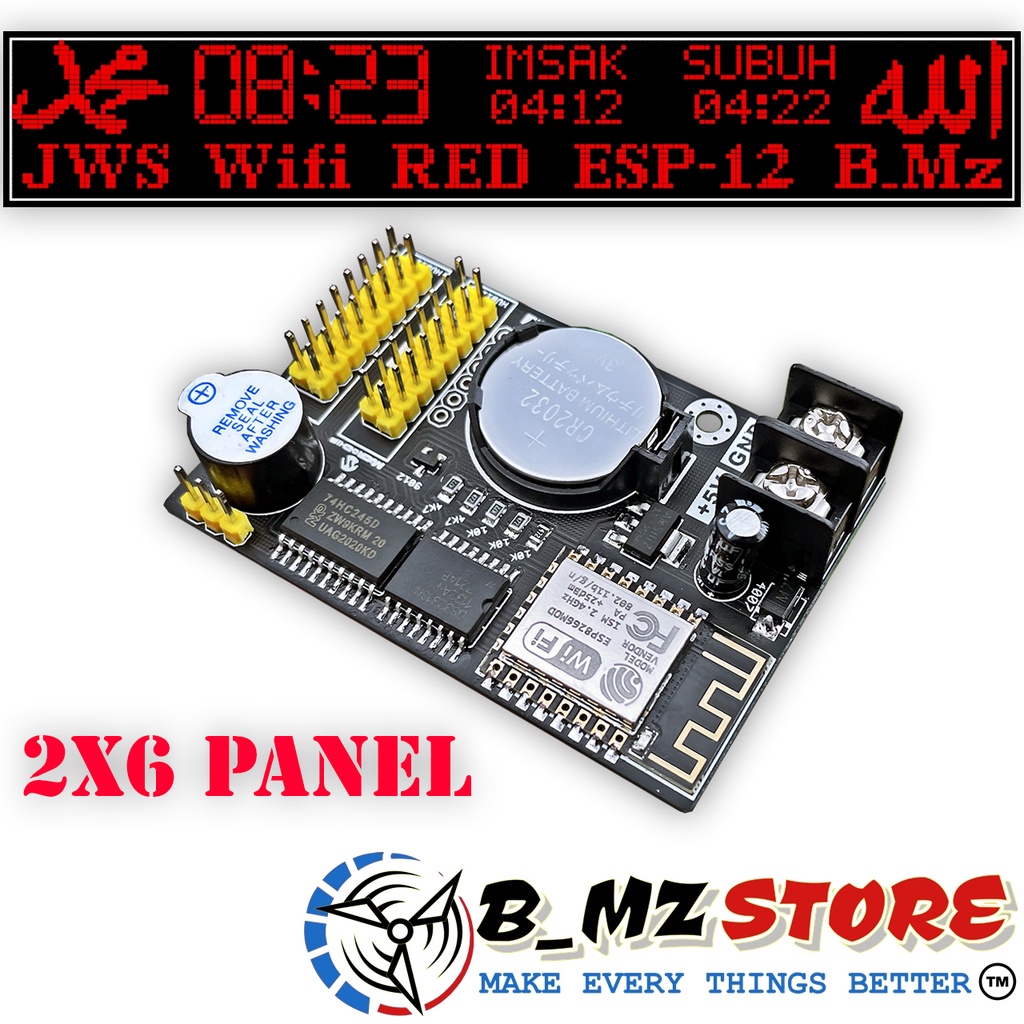 Controller JWS Wifi 2x6 P10 Single - Kontroller Jam Sholat Wifi ESP