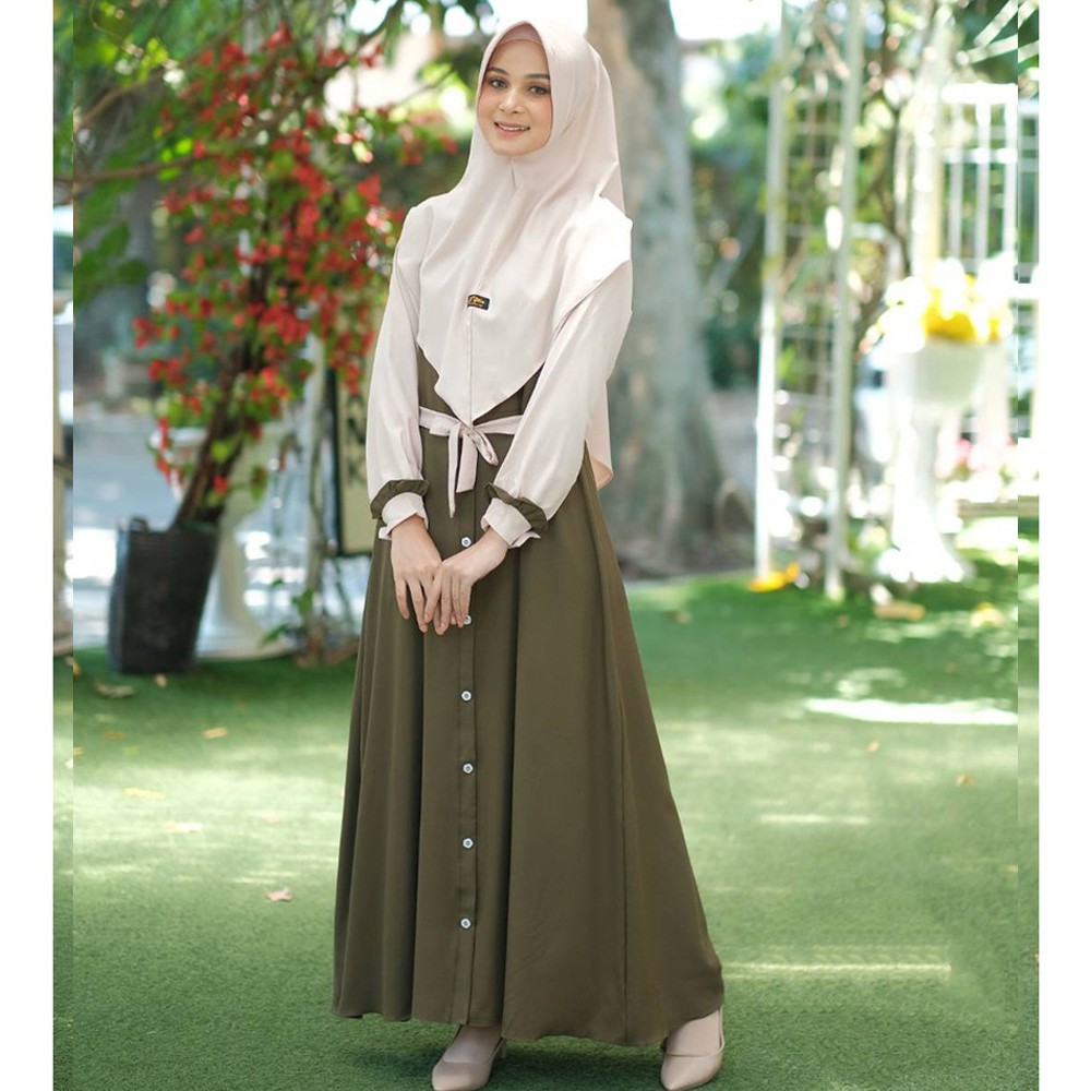 Setelan Dress Muslim Maura Syari - Army