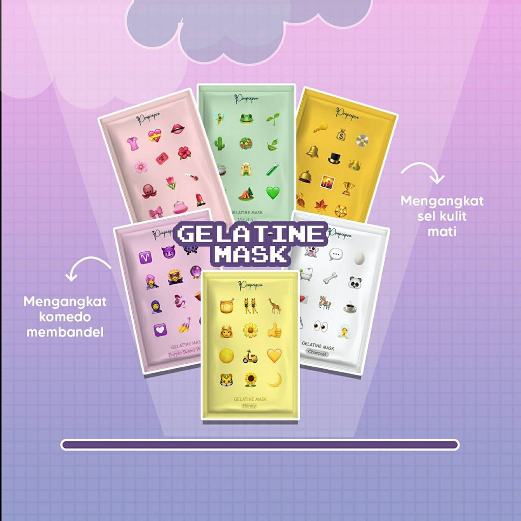 [COD][BUY 5 FREE GIFT ] POUPEEPOU Masker Komedo | Gelatin Mask 10gr