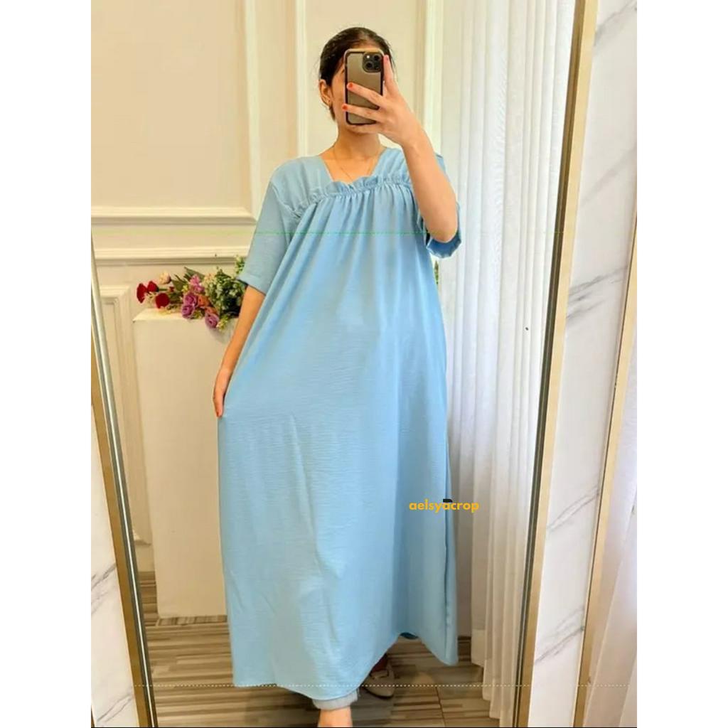 Shena Dress / Daster Zara Crinkle Airflow / Daster Kerut Dada Jumbo