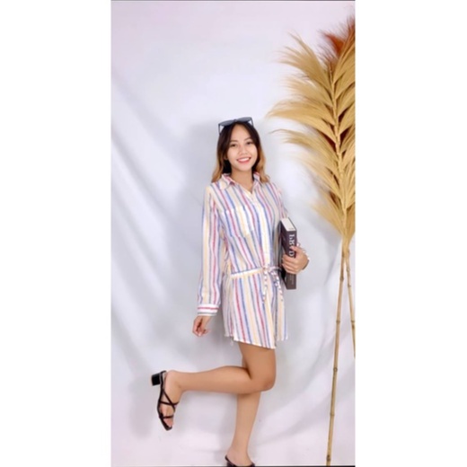 BEFAST - ZRX OOTD Kemeja RIYANA / HEM RICHEL / HEM ERVIL / CARDY VILENCIA / Kemeja Salur Wanita / Pakaian Kerja Wanita Remaja / Atasan Lengan Panjang / Kemeja Stripe Kekinian / Keluaran Terbaru / Kemeja Casual Wanita