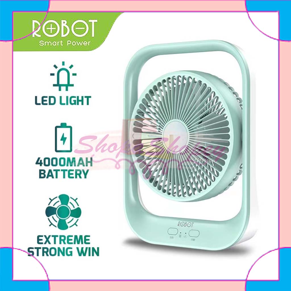 Kipas ROBOT RT-BF13 Portable Fan 4000mAh Kipas Angin Rotatable 300° 7inch LED Garansi Original Resmi