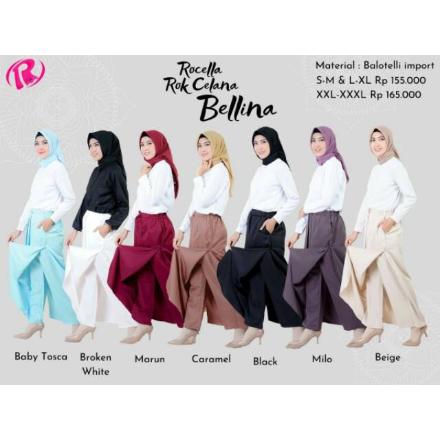 Rok celana bellina | rocella bellina | Rok celana muslimah |